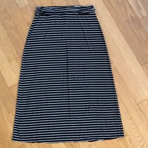 JCrew Black & White Maxi Skirt: Long, Loose, Lightweight Slimming - Med